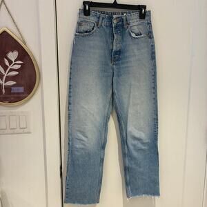 Zara Mid Rise Straight Ankle Jeans Sz 4